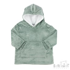HD305-SG: Sage Green Animal Embossed Hoodie (6-24 Months)